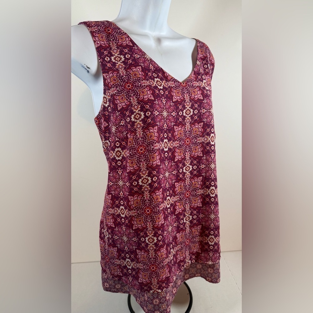 J.Jill  Pink Paisley Boho Sleeveless Tunic Blouse Top Women’s Petite M